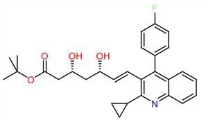 T-butil- (3R, 5S) -7- [2-ciklopropil-4- (4-fluor-fenil) -kinolin-3-il] -3,5-izopropilidén-dioxi-6-heptenoát (PB4) CAS-szám: 58966-54-3