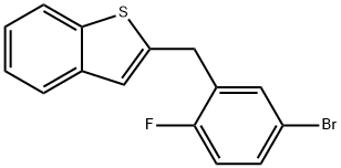 Benzo[b]tiofén, 2-[(5-bróm-Mo-2-fluor-fenil)-metil] – CAS-szám.1034305-17-3