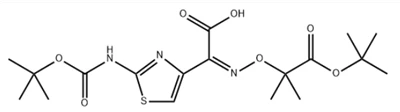 CAS 137088-65-4 (Z)-2-(((1-(terc-butoxi)-2-metil-1-oxopropán-2-il)oxi)imino)-2-(2-((terc-butoxikarbonil)amino)tiazol-4-il)ecetsav